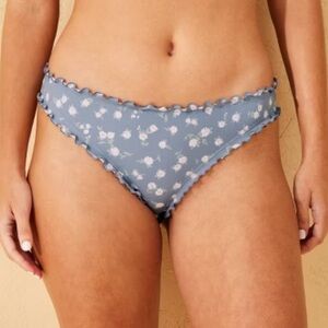 ⚫️ Shade & Shore Ruffle Cheeky Bikini Bottom Multi Floral Print Low Rise Size XS